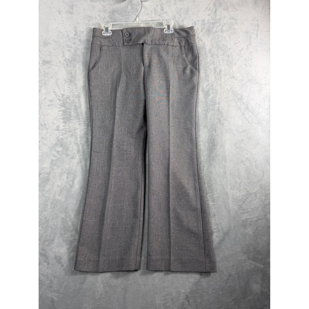 IQ Authentic Brand Womens 12P Gray Ankle Pants Wide Leg High Rise Office Siren